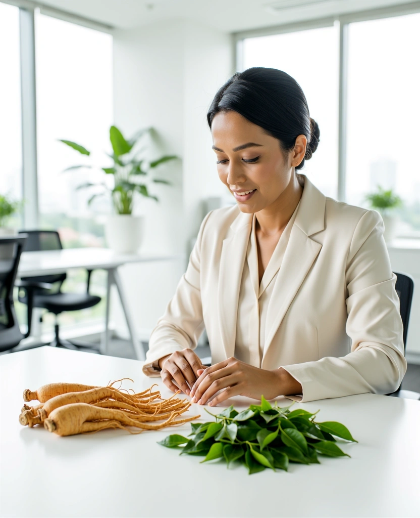 Nutritionist studying natural ingredients